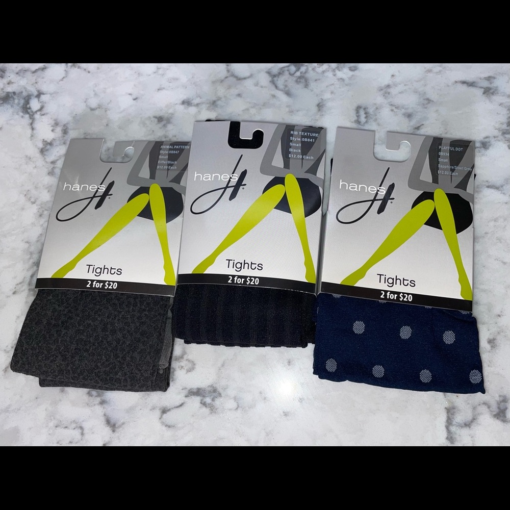 3 pairs of Hanes tights size small